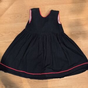 Charming Kids Black Dress with Red Accents